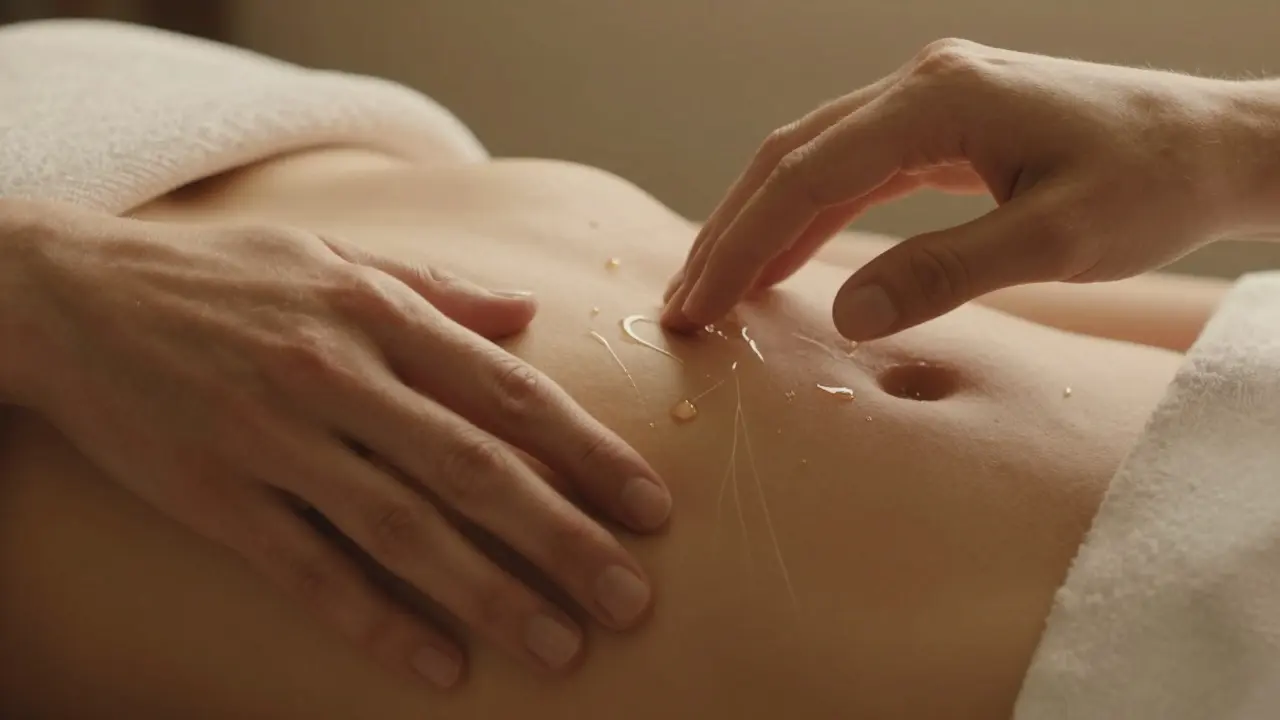 Ruky nad a na bruchu, jedna klesá s pláčom, svetlo zdôrazňuje dôveru a zraniteľnosť.