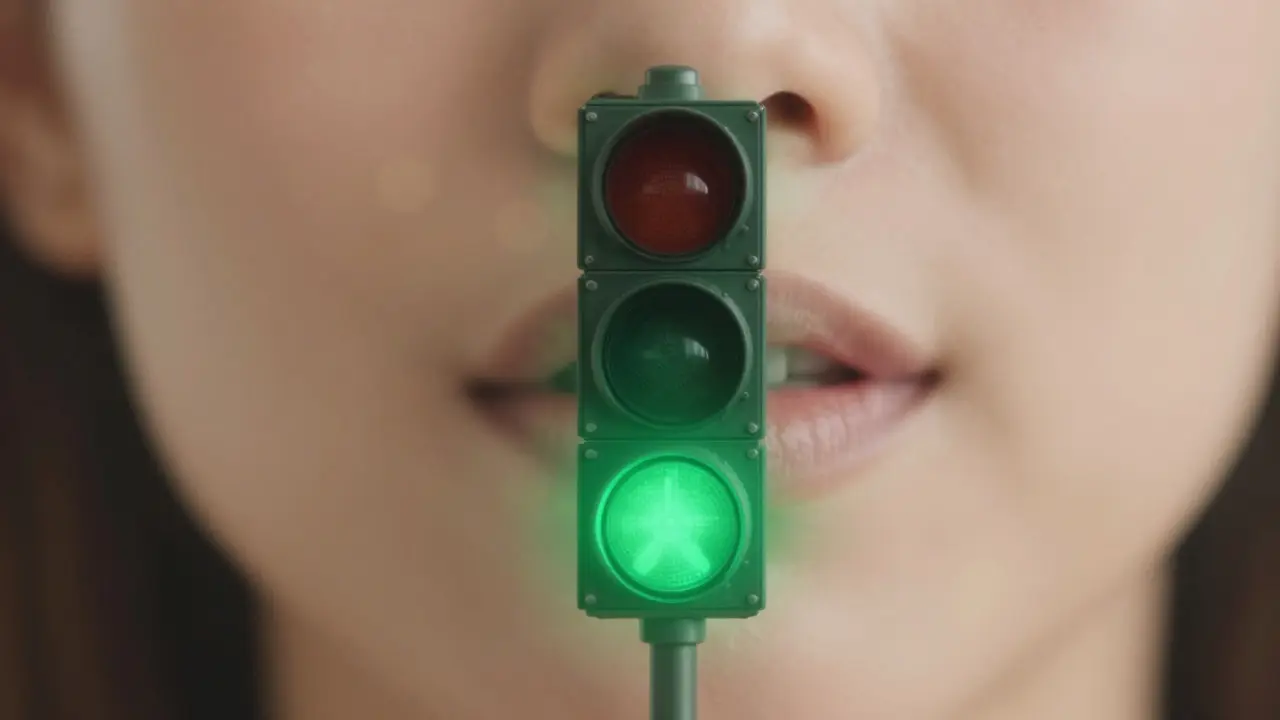 Zelené svetlo ako symbol bezpečnej komunikácie medzi partnermi.